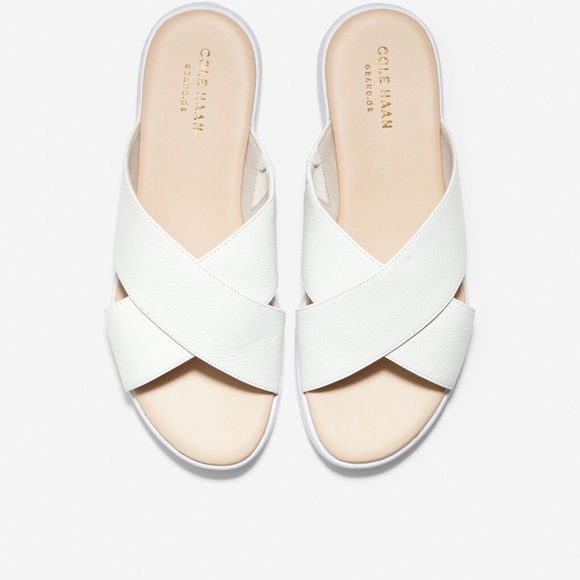 Cole Haan ZERØGRAND Criss Cross Slide White Sandal - Picture 5 of 8